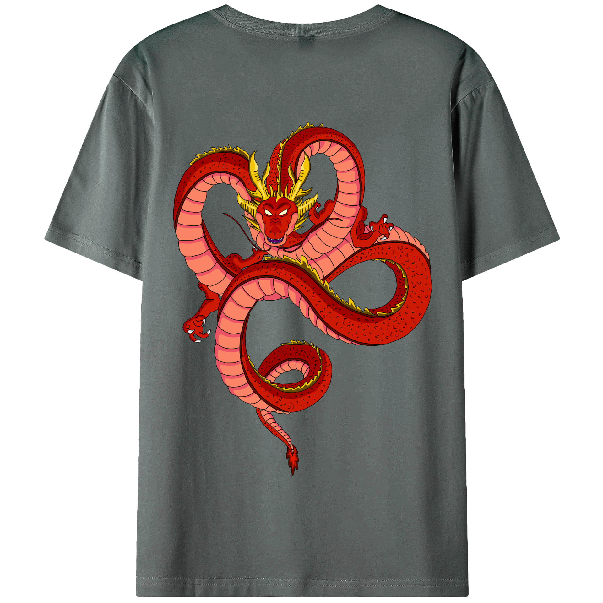 （画像用） ドラゴンボール 神龍 シェンロン DRAGON BALL Shenron 綿100％半袖Tシャツ（背面プリント）